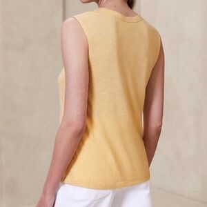 Banana Republic Yellow Cotton Malibu Tee XL | Summer Essential Soft Tank Top